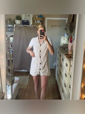 Stylish a-line button up mini dress size small